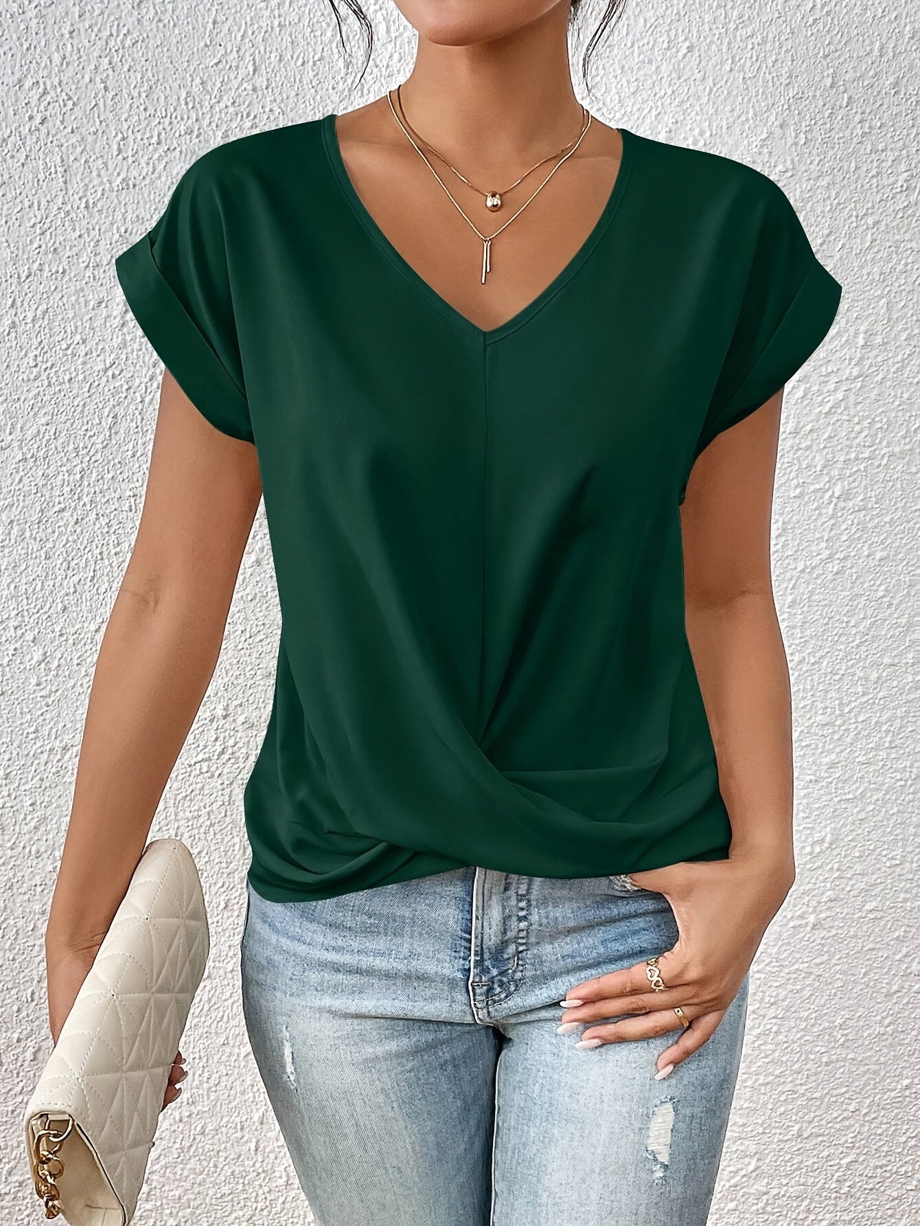 Cleo™ - Avslappnad t-shirt med sweetheart-urringning