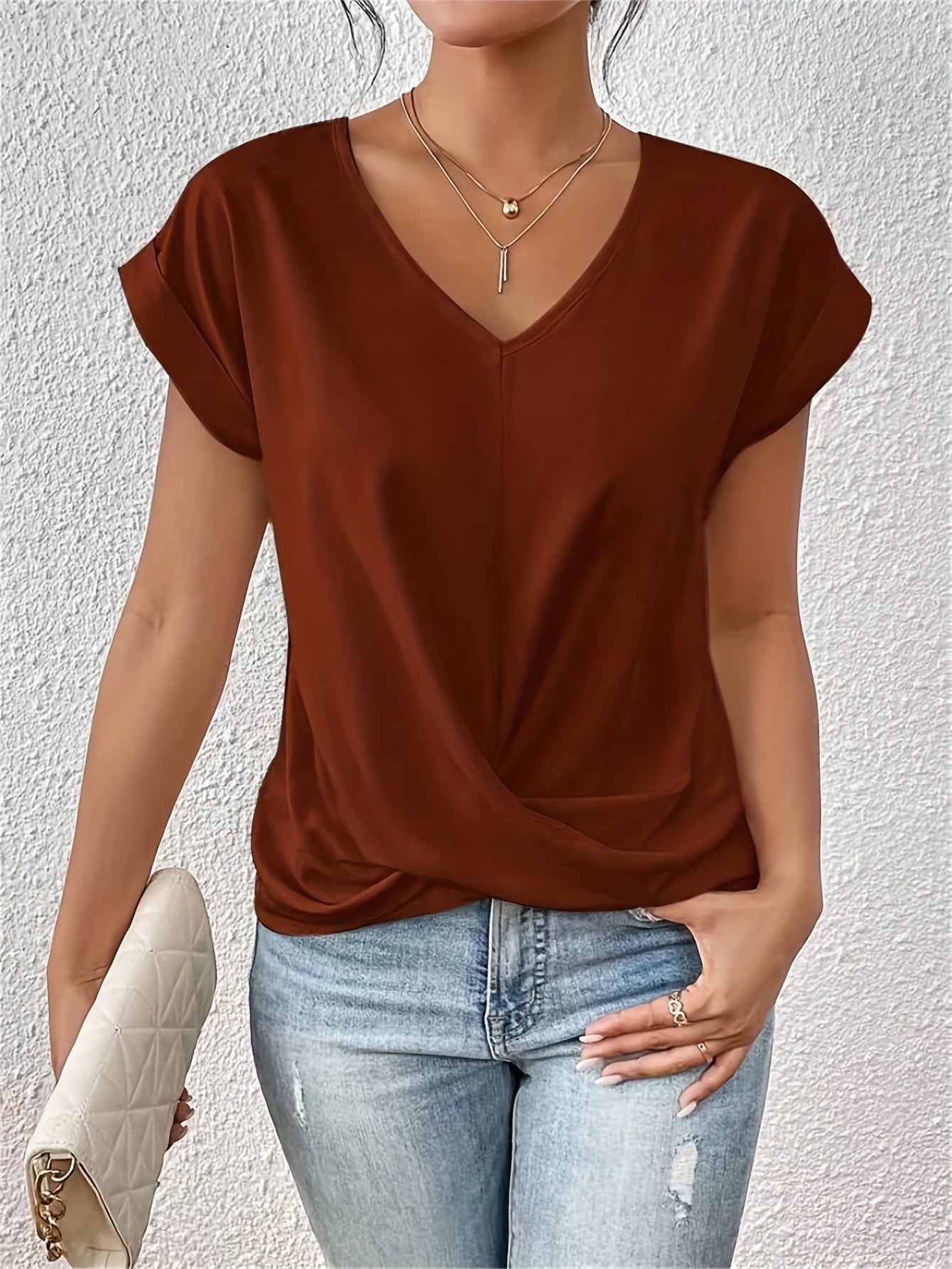 Cleo™ - Avslappnad t-shirt med sweetheart-urringning