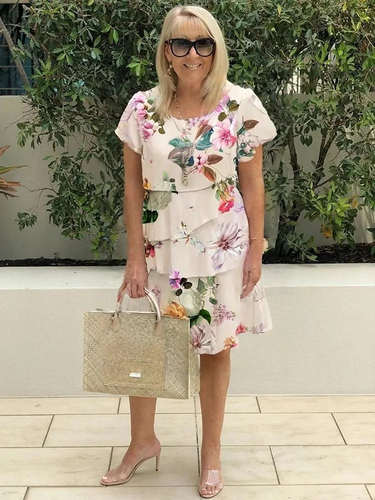 Émilie - Elegant maxiklänning med blommönster